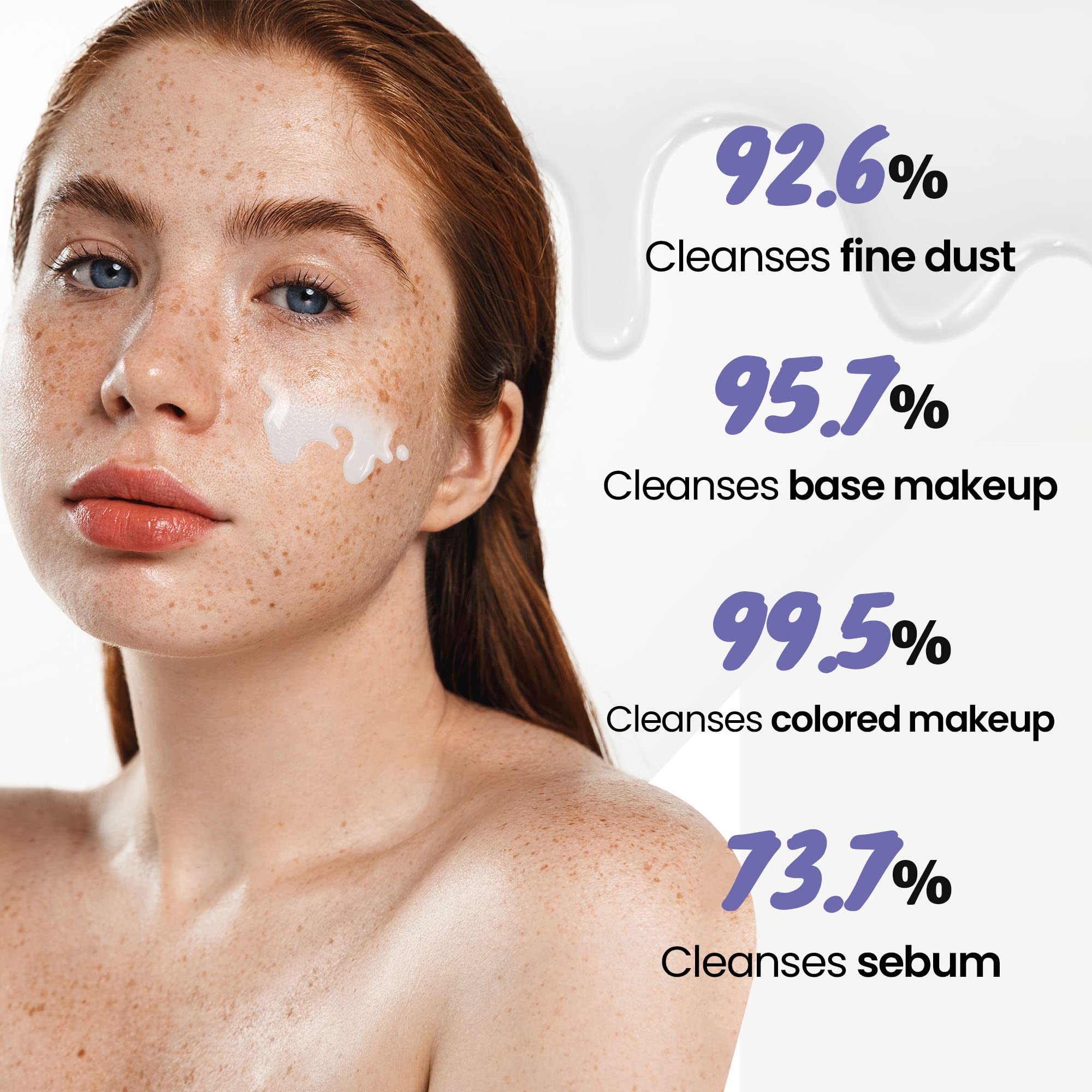 Dewytree Hi Amino All cleansing milk application shot demonstrates gentle massage and rinse
