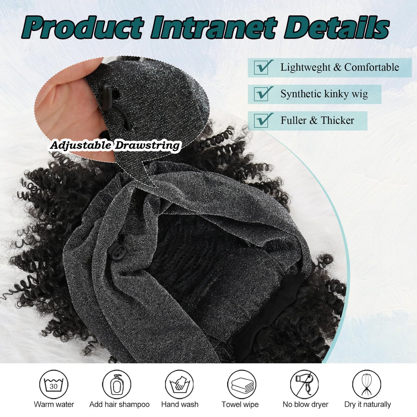 DEYNGS Afro wig headwrap updo demonstrates 2-in-1 options