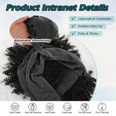 DEYNGS Afro wig headwrap updo demonstrates 2-in-1 options