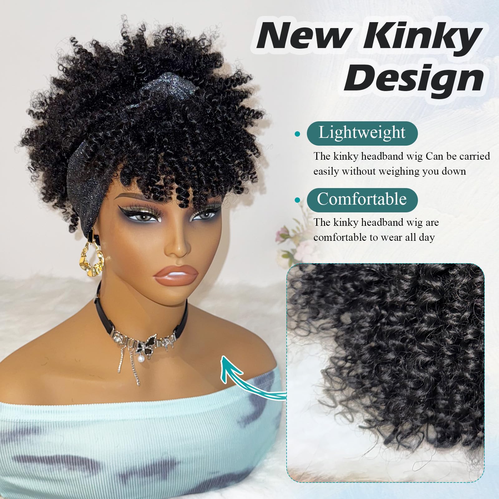 DEYNGS headband wig side view highlights versatile wear