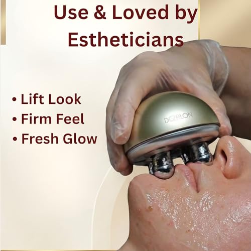 DEZALON gold-color facial device on table emphasizing premium design