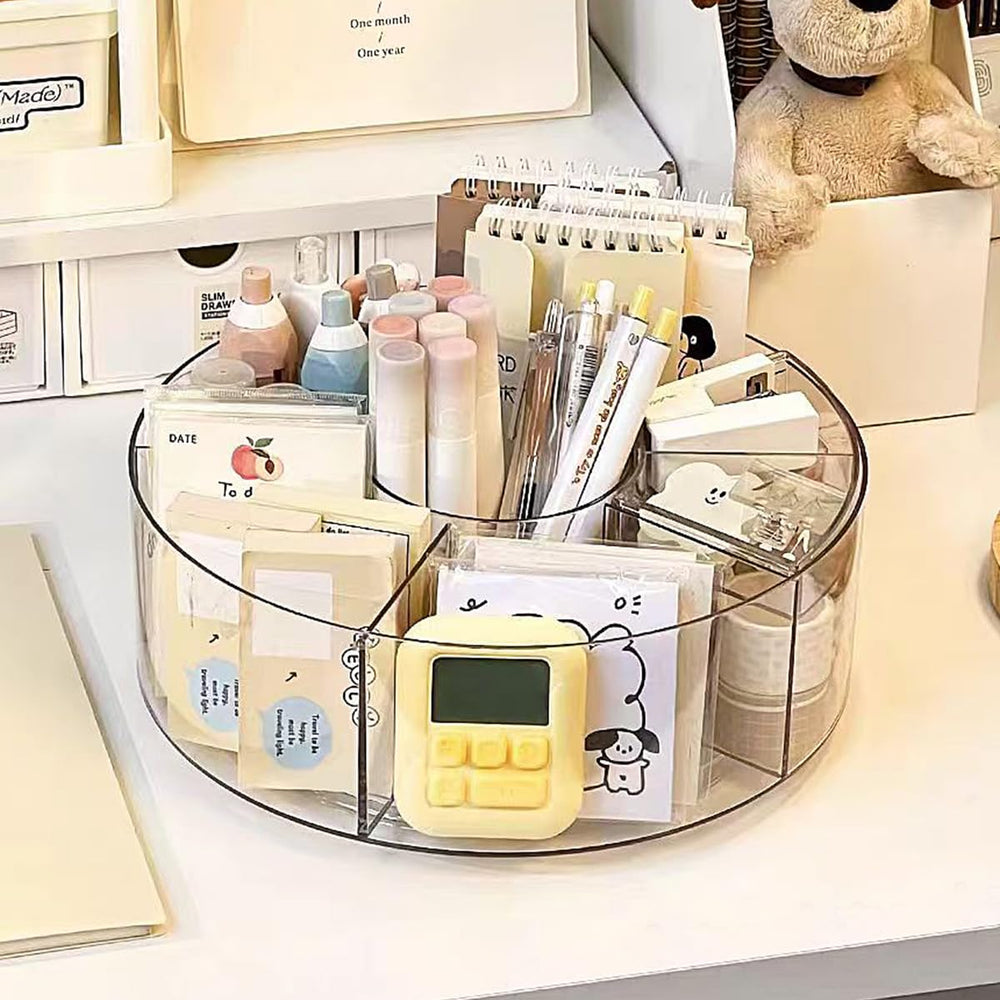 Dezzer clear plastic material provides easy visibility of cosmetics and accessories.