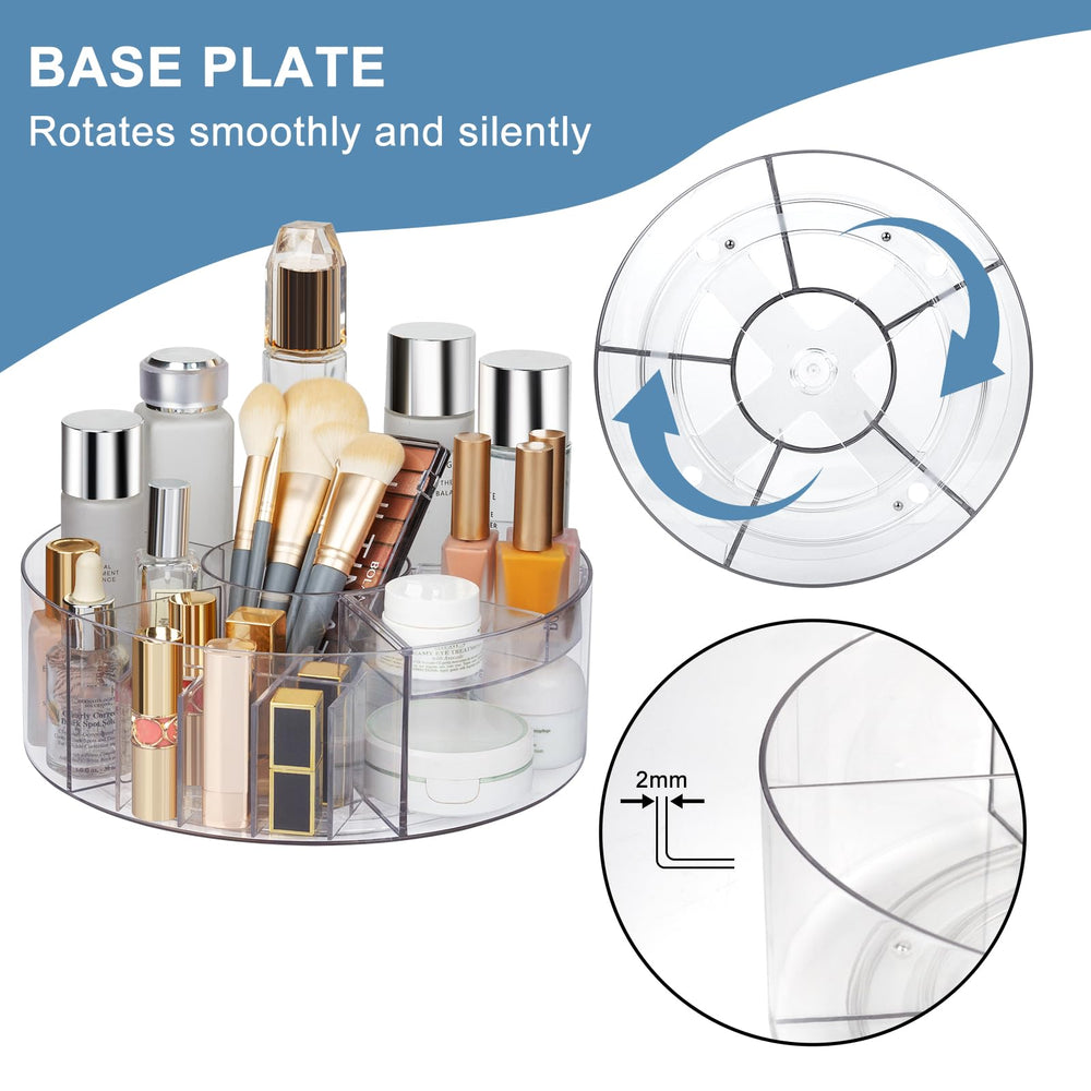 Dezzer organizer on bathroom counter keeps daily essentials reachable.