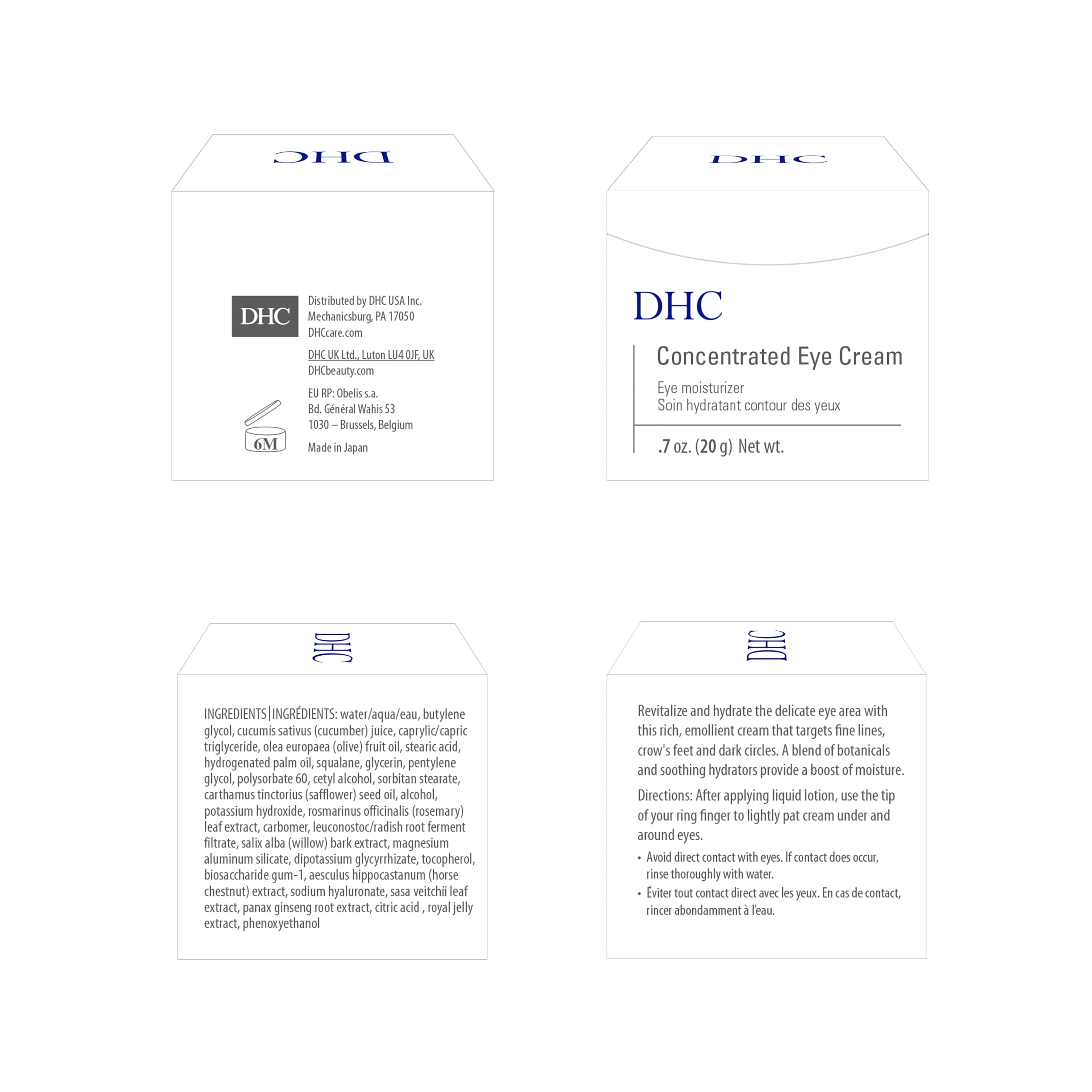 DHC Concentrated Eye Cream being gently patted under the eye for moisture.
