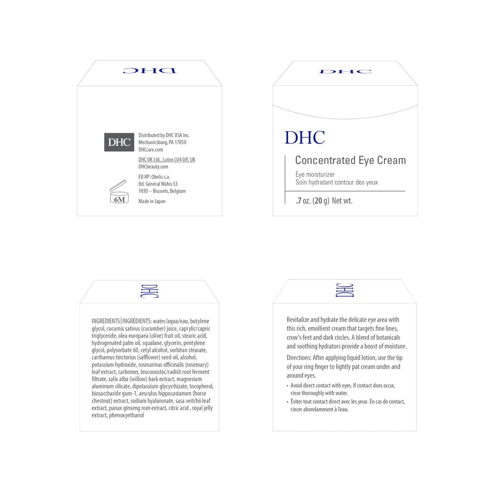 DHC Concentrated Eye Cream being gently patted under the eye for moisture.