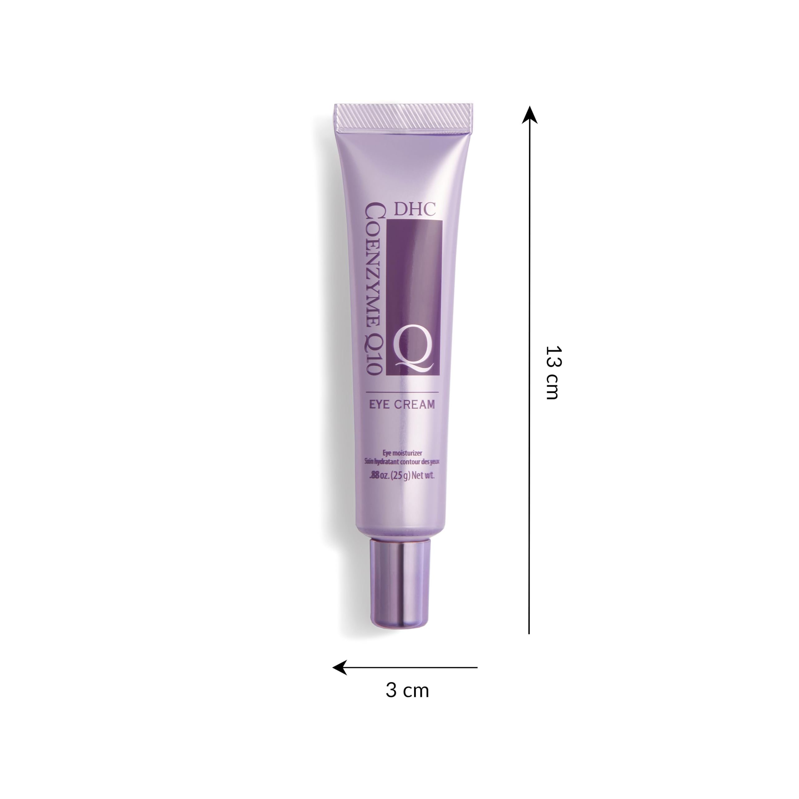 DHC CoQ10 Eye Cream closeup with ingredients highlights CoQ10 and vitamins A, C, E.
