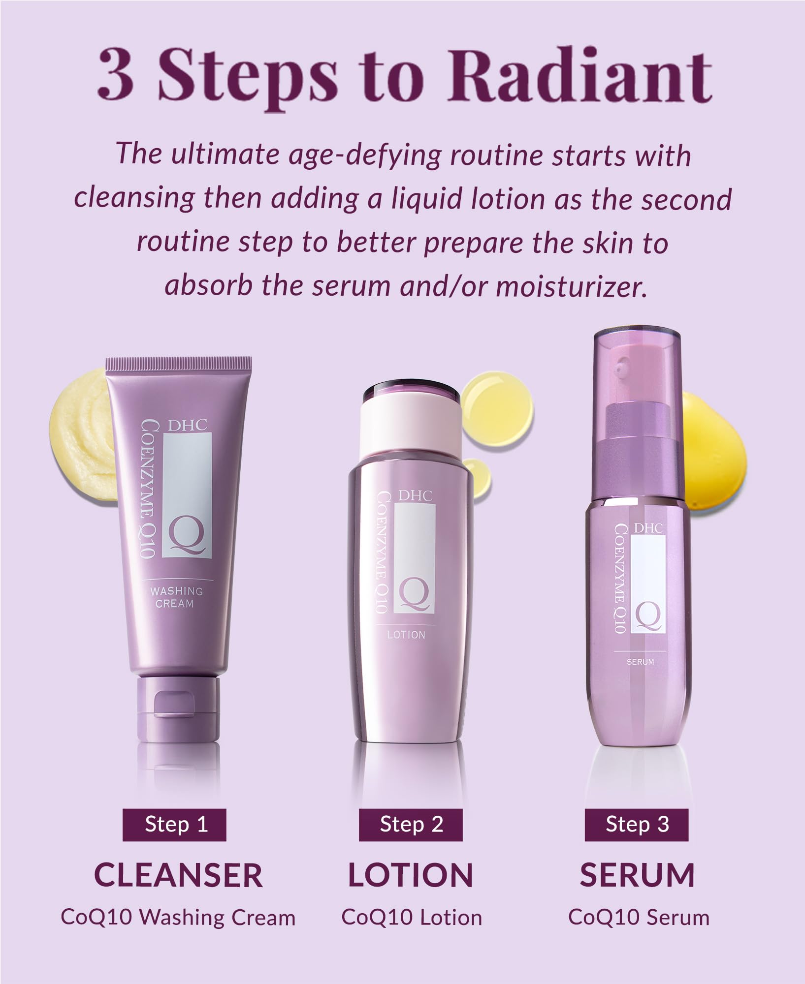 DHC CoQ10 Lotion fragrance-free-label communicates gentle, skin-friendly formula.