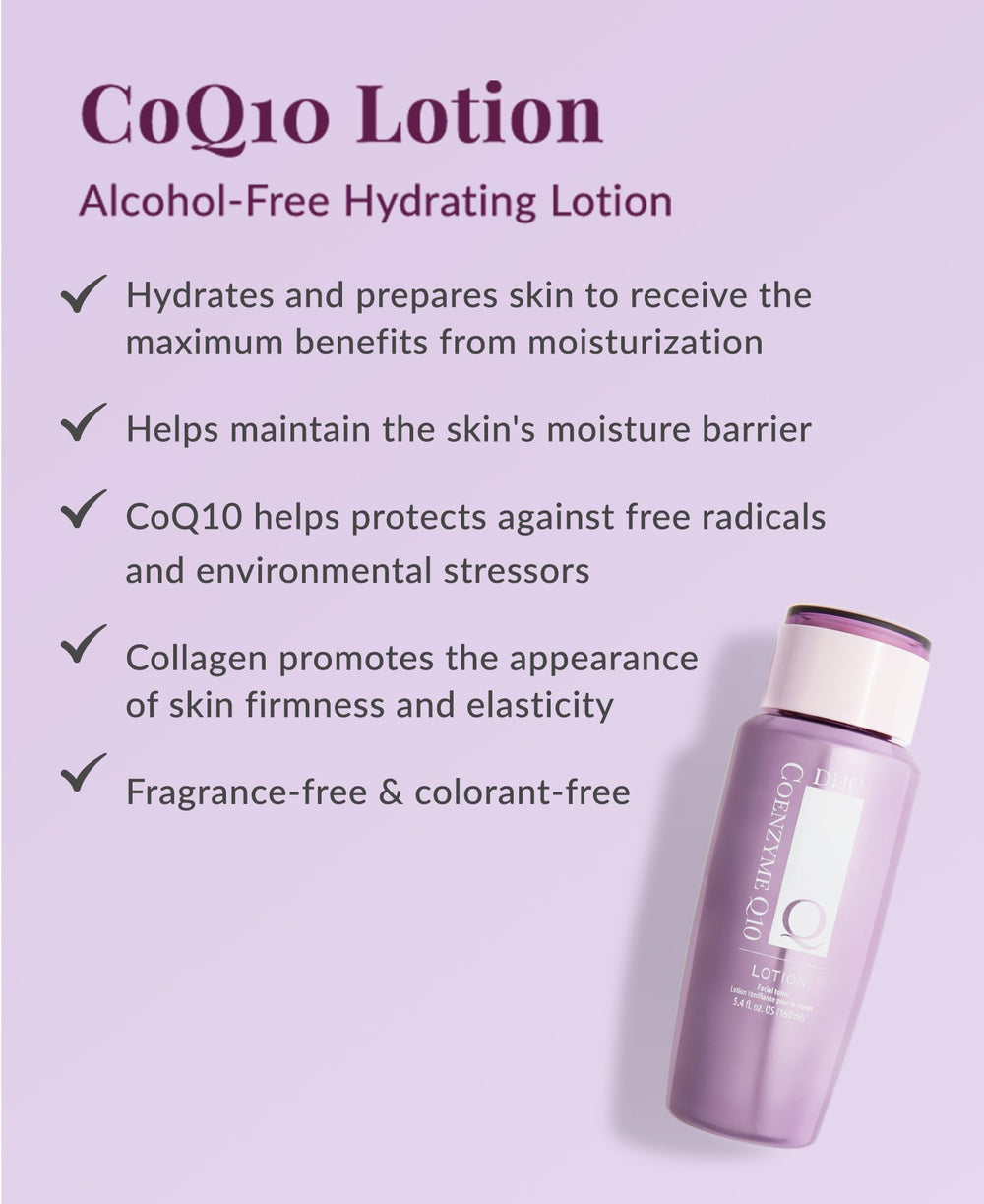 DHC CoQ10 Lotion texture-application shows quick absorption for smoother skin.