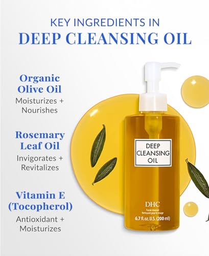 DHC Deep Cleansing Oil dispense illustrates controlled, mess-free application.
