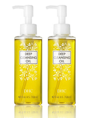 DHC Deep Cleansing Oil 2-pack bottles offer convenient dual-pack cleansing.