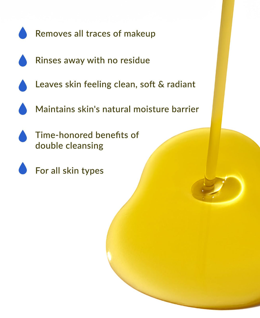 DHC Deep Cleansing Oil applied on dry face to melt makeup efficiently.