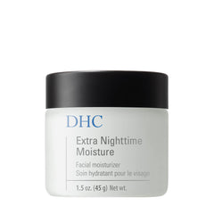 DHC Extra Nighttime Moisture bottle front shows fragrance-free hydrating night cream