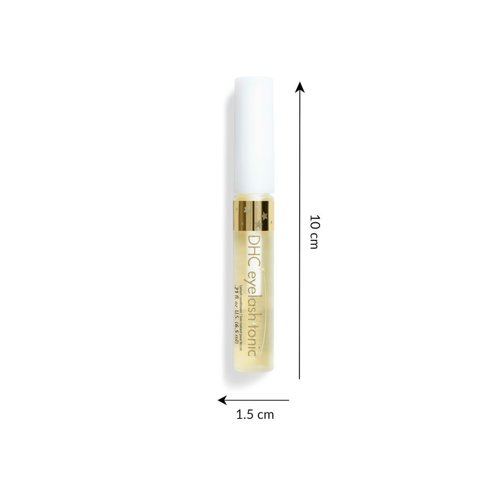 DHC Eyelash Tonic brush application shows precise lash coating