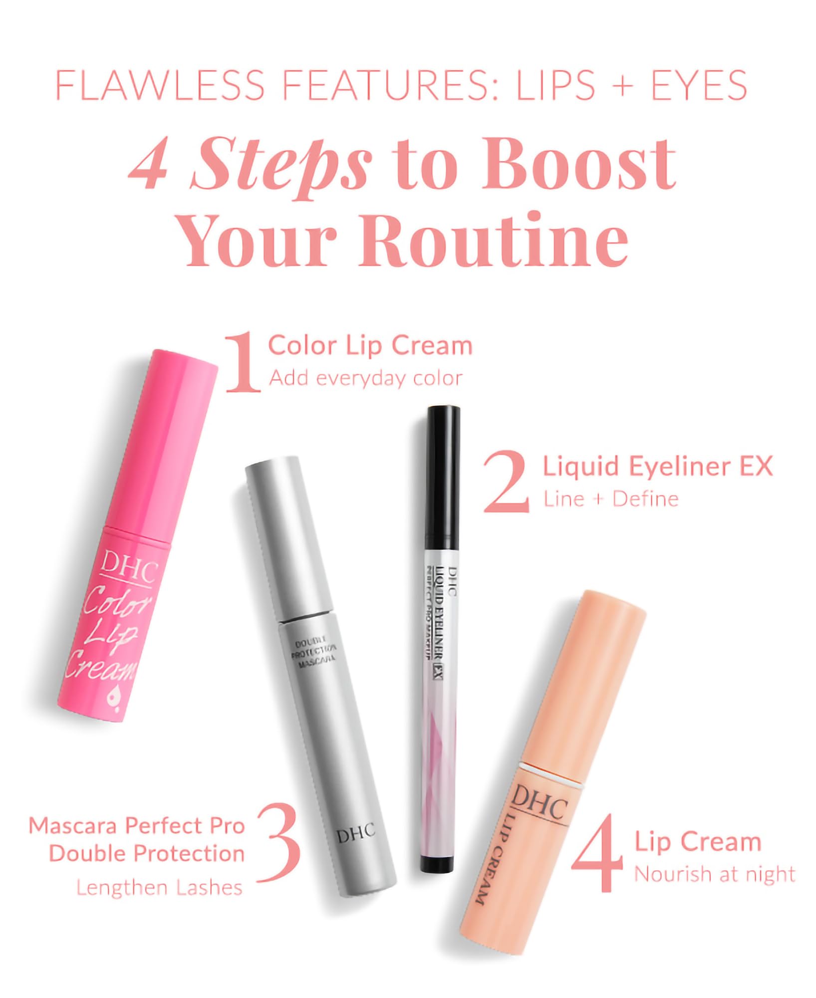 DHC Lip Cream 4pack on-lip shot demonstrates luminous, subtle shine.