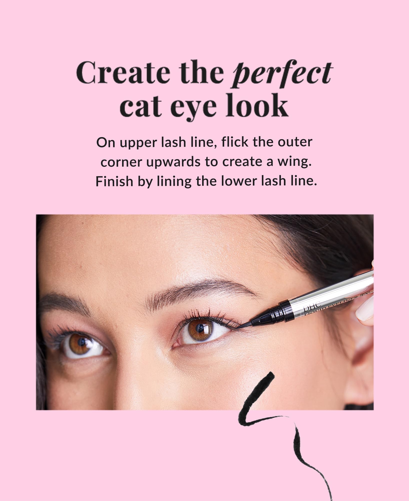 DHC ultra-fine Japanese brush tip enables precise lash-line tightlining.