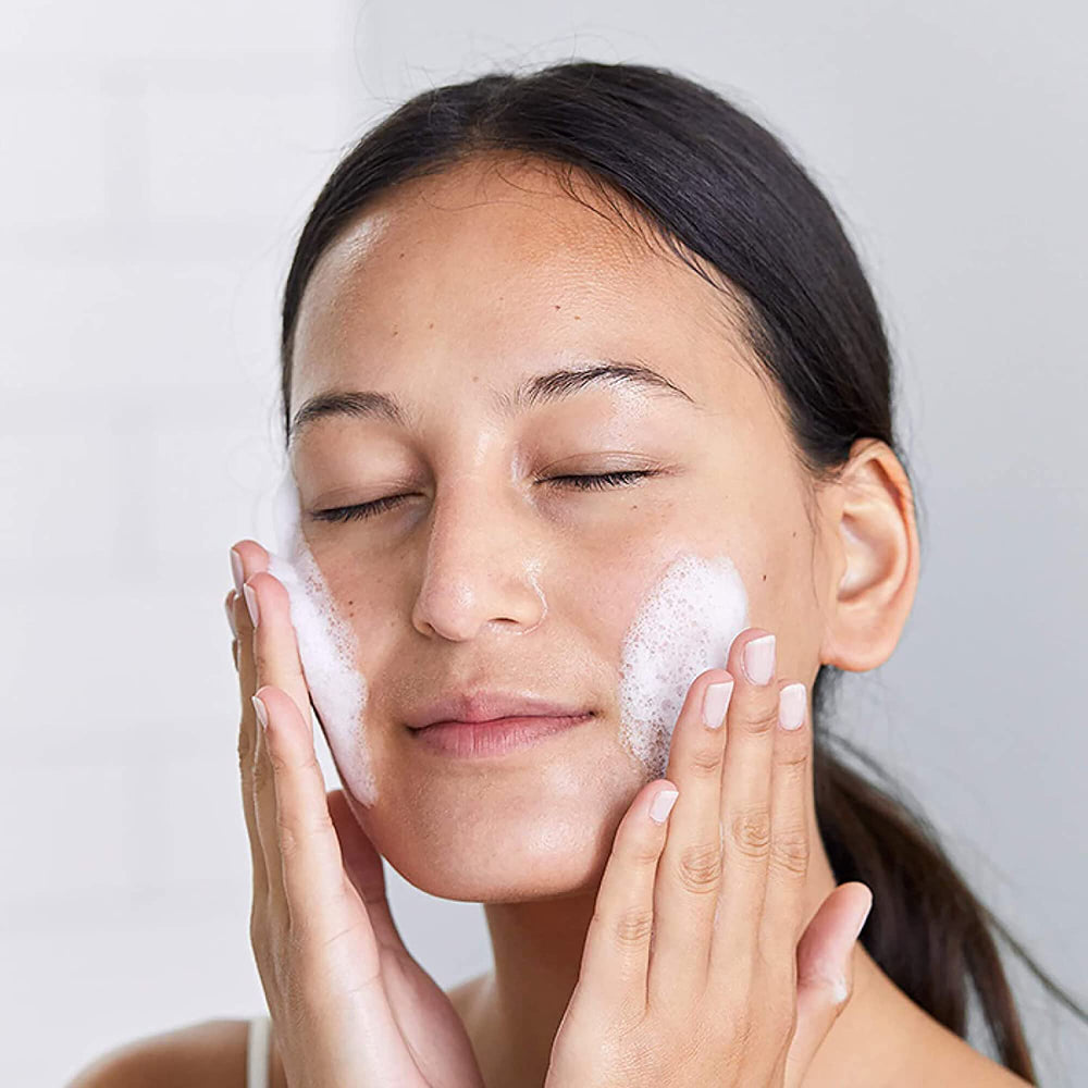 DHC Mild Foaming Face Wash soft-skin capture suggests smooth, refreshed complexion.