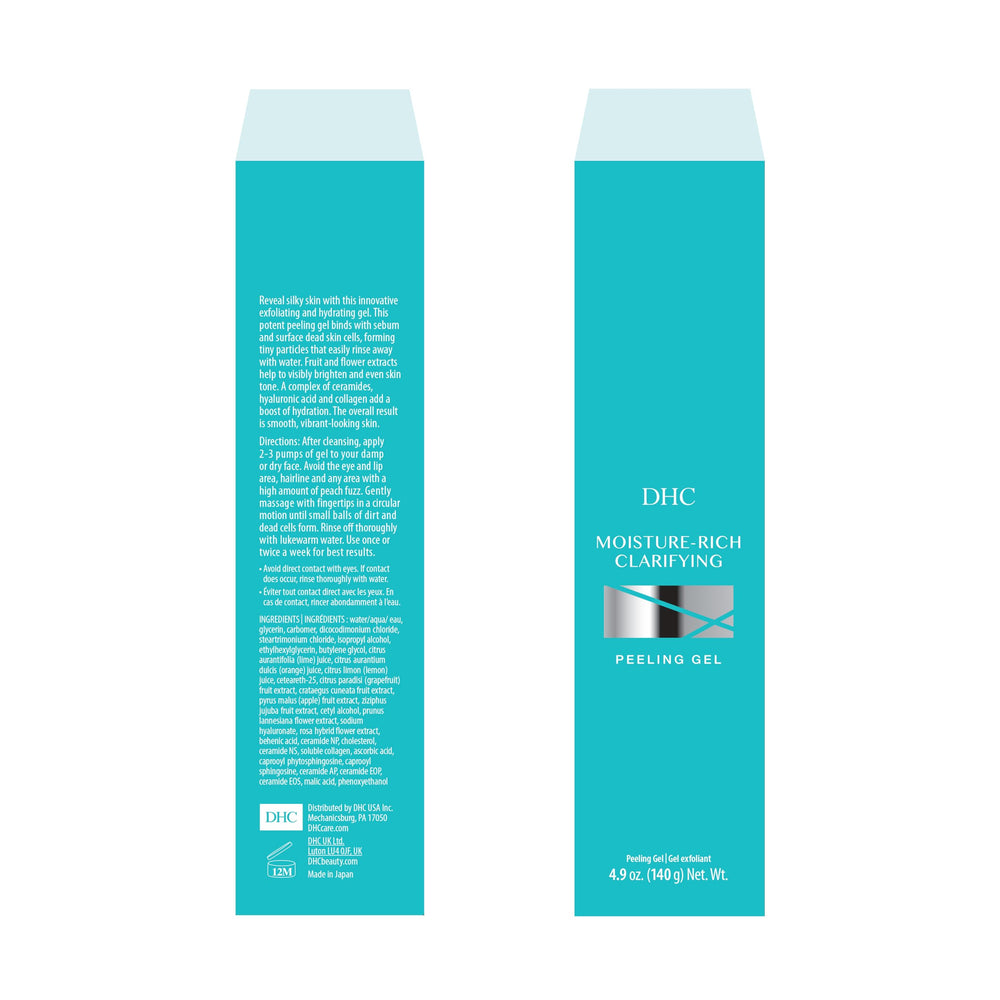 DHC Moisture-Rich Clarifying Peeling Gel after-use glow and refreshed skin.