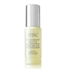 DHC Olive Virgin Oil bottle pour shows lightweight hydration for all skin types