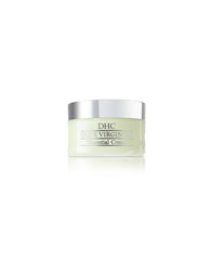 DHC Olive Virgin Oil Essential Cream tube closeup showing rich hydration for all skin types.