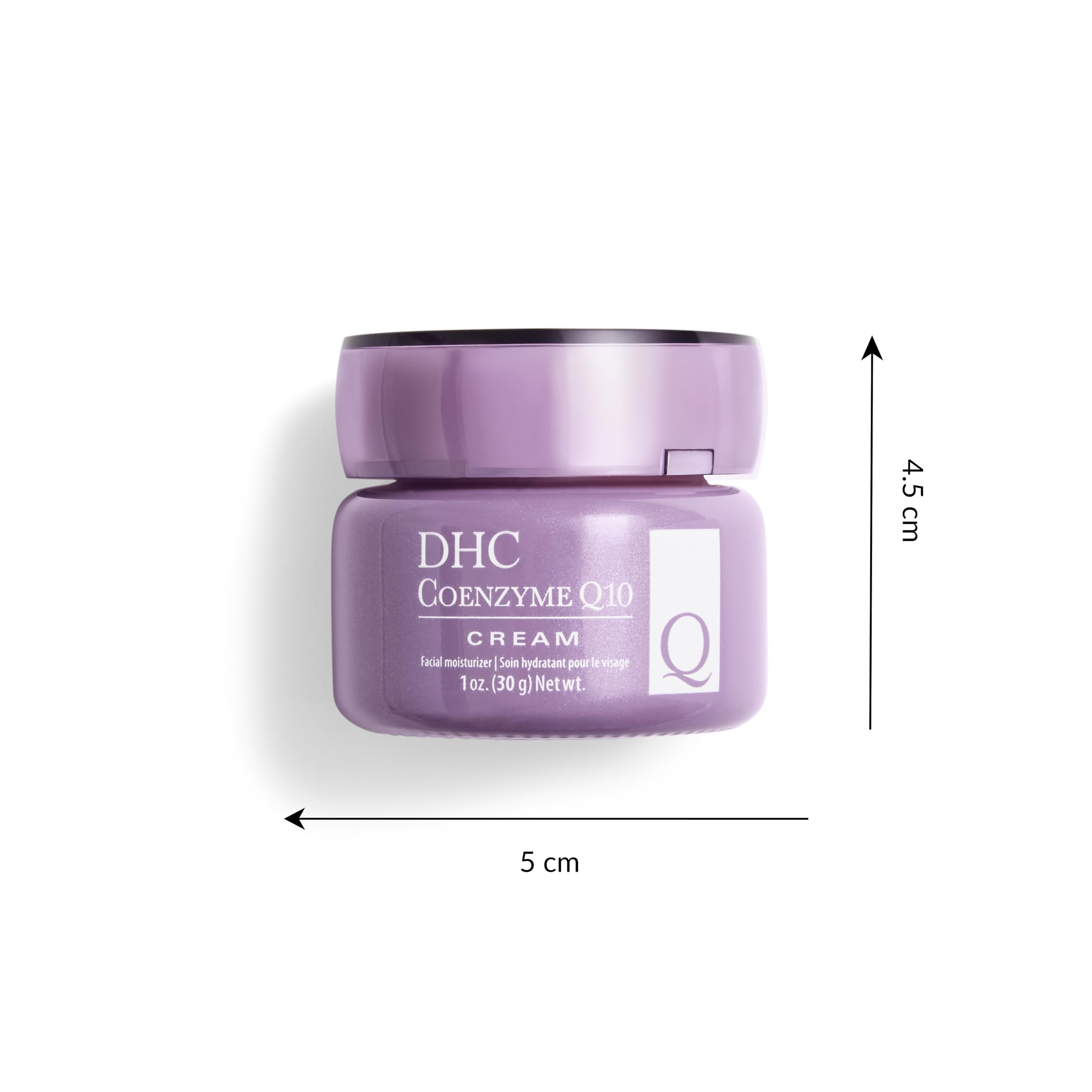 DHC Q10 Cream olive leaf extract highlight for antioxidant-inspired skin resilience.
