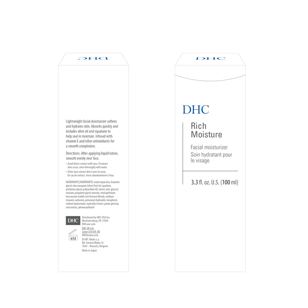 DHC Rich Moisture application routine image captures seamless blending for a refreshed look.
