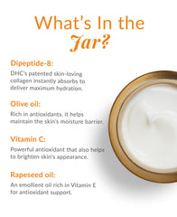 DHC olive oil ingredient panel signals deep hydration and nourishment.
