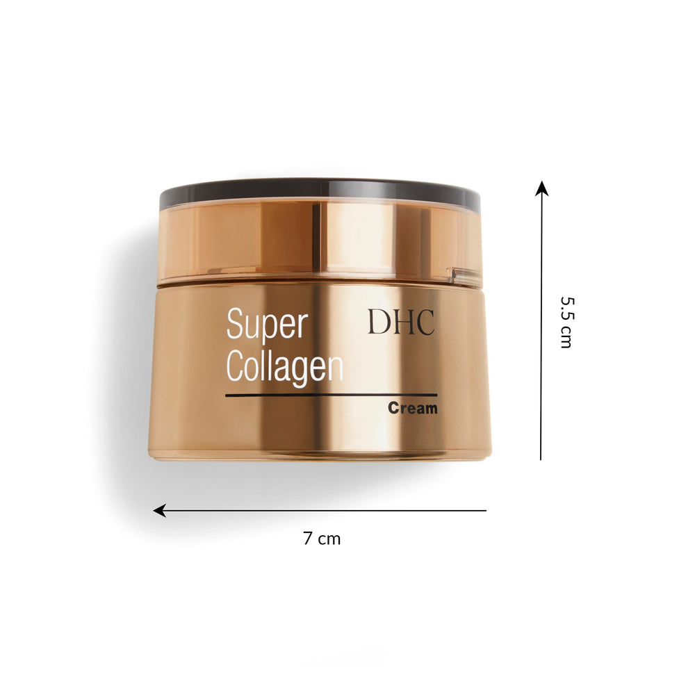 DHC Super Collagen Cream packaging with fragrance- and colorant-free claim.