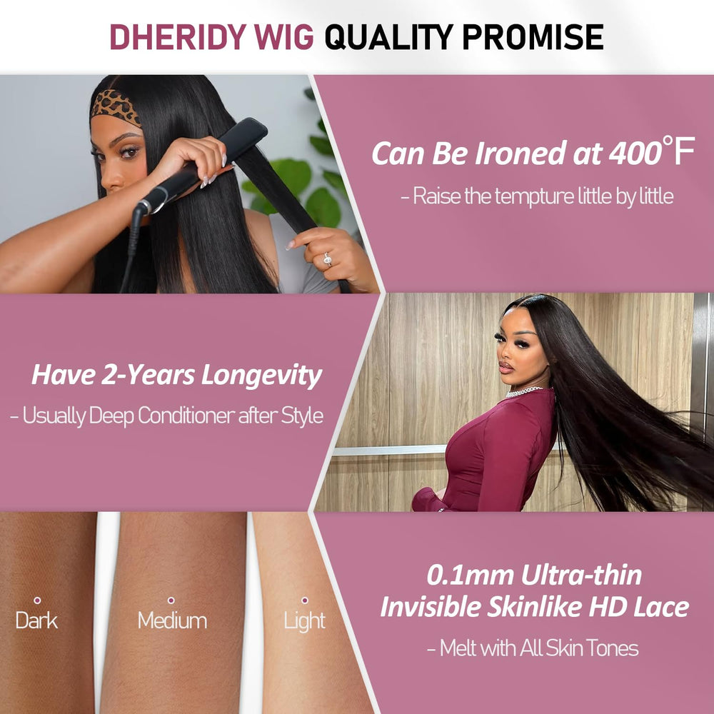 Dheridy 13x6 HD lace front wig skinlike lace detail for seamless melt