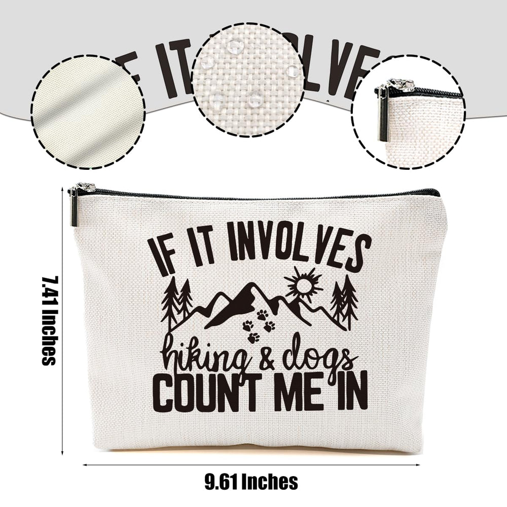 DHKG makeup pouch closeup shows smooth zipper and durable linen material