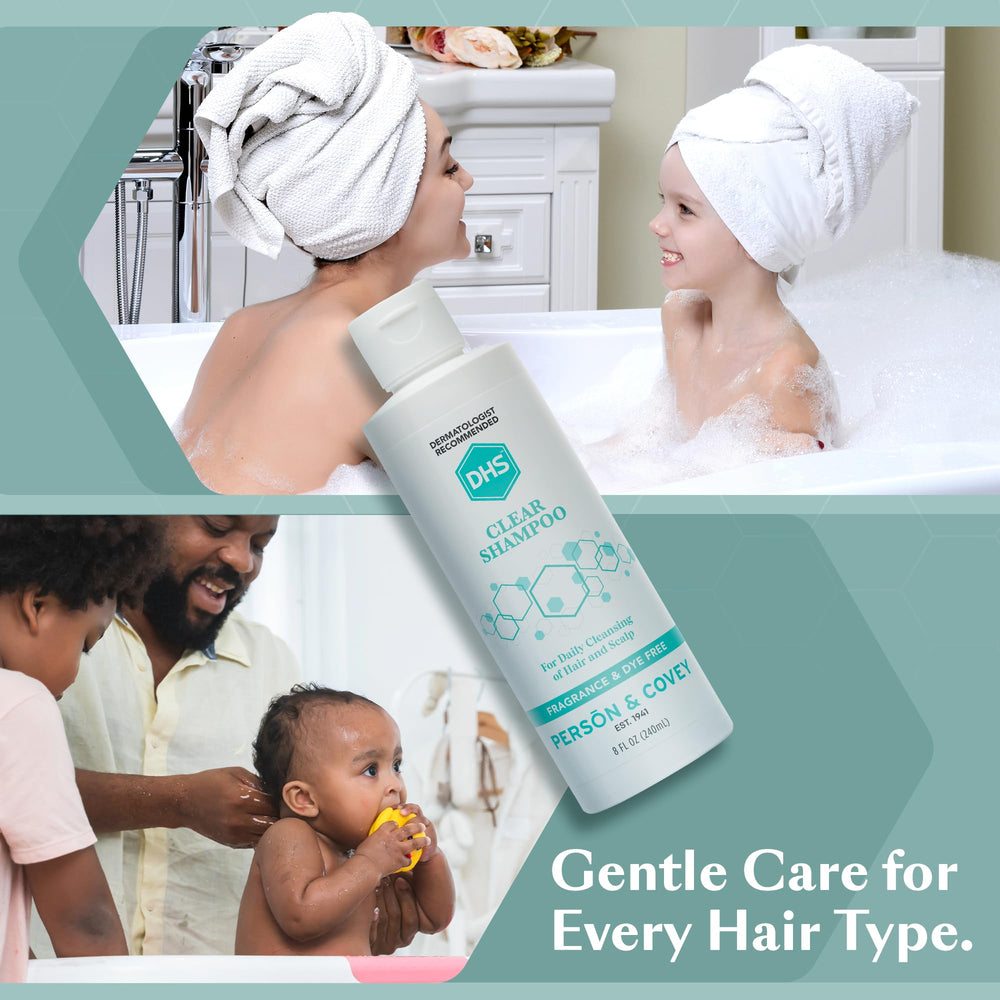 DHS Clear Shampoo product used by both women and men.
