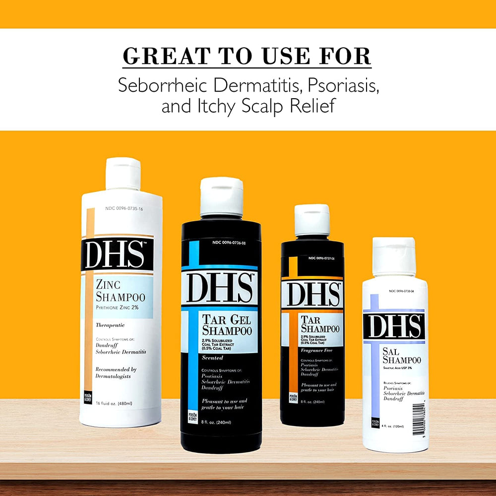 DHS Coal Tar Shampoo eco-friendly bottle on shelf