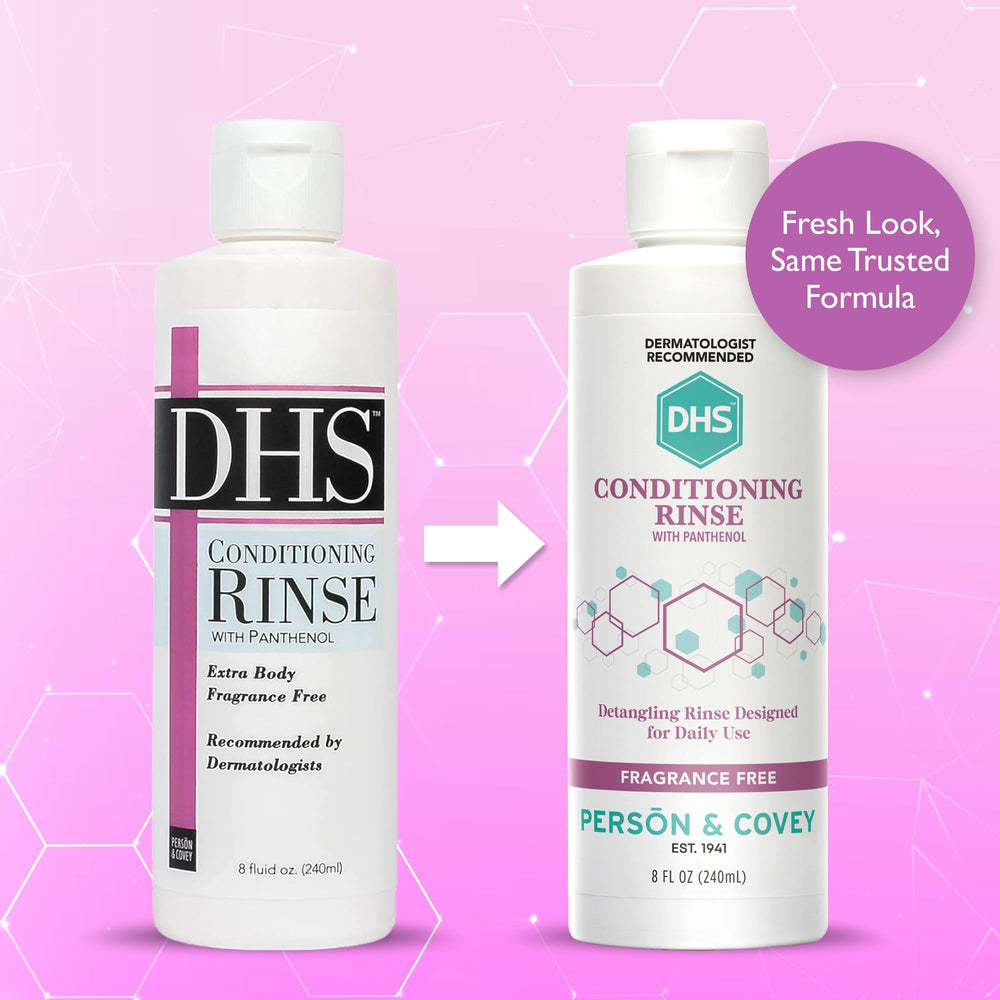 DHS Conditioning Rinse ingredients featuring Panthenol for shine and body