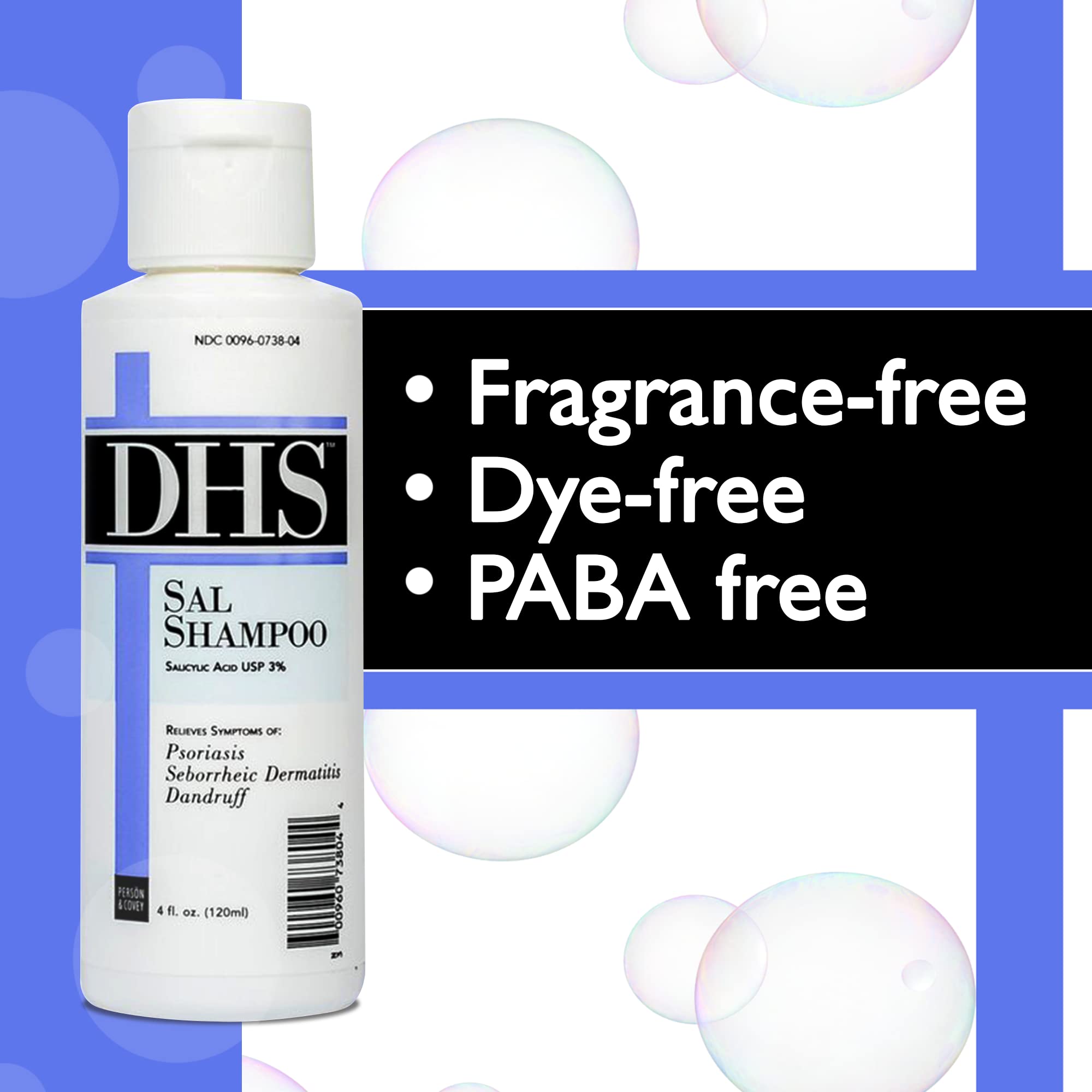 DHS SAL shampoo packaging box shows trusted brand history since 1941 and dermatologist-inspired care.