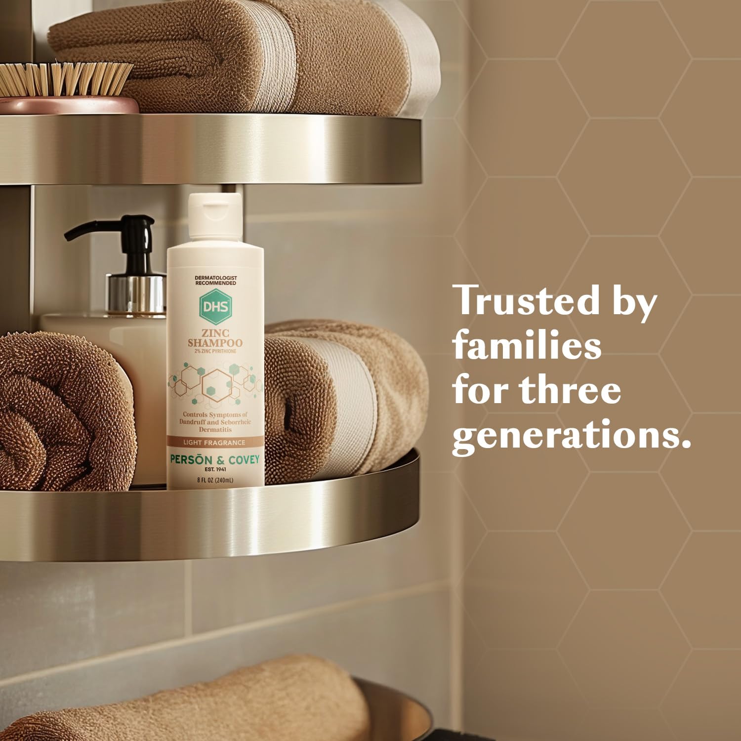 DHS Zinc Shampoo brand heritage California shot highlighting family-owned legacy