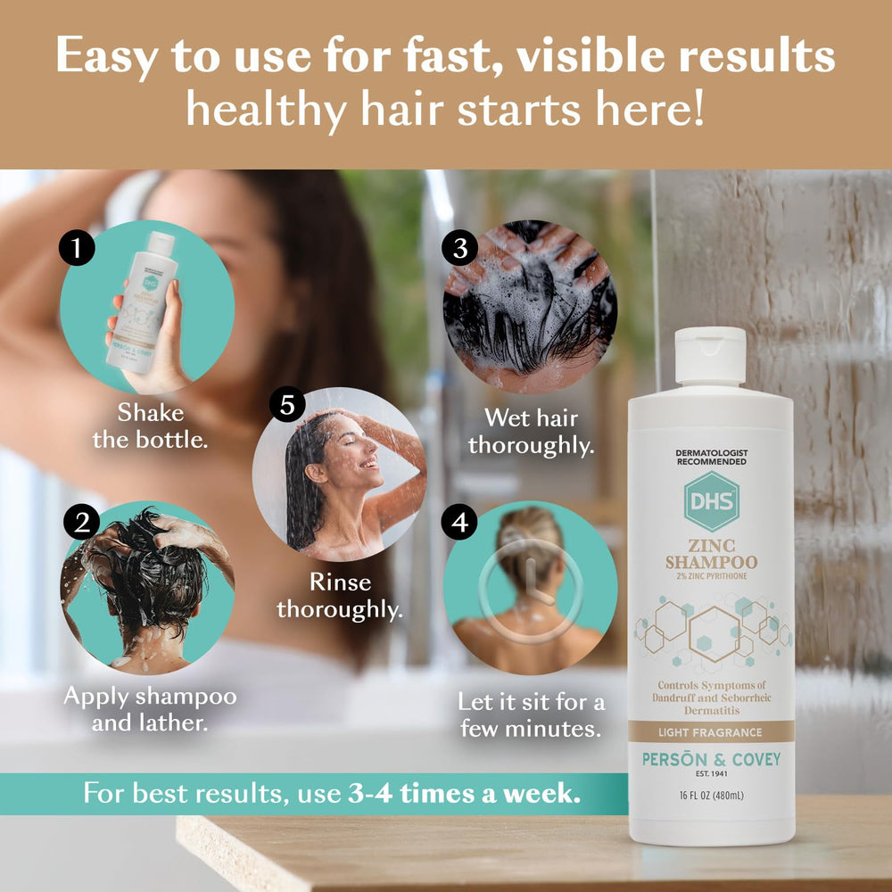 DHS Zinc Shampoo daily-use-visual suggests gentle care for everyday cleansing.