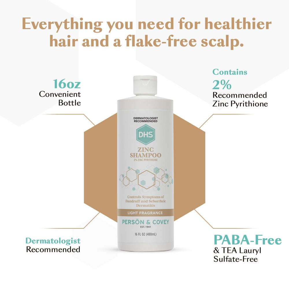 DHS Zinc Shampoo lather creates a soothing foamy wash for flaky scalp.