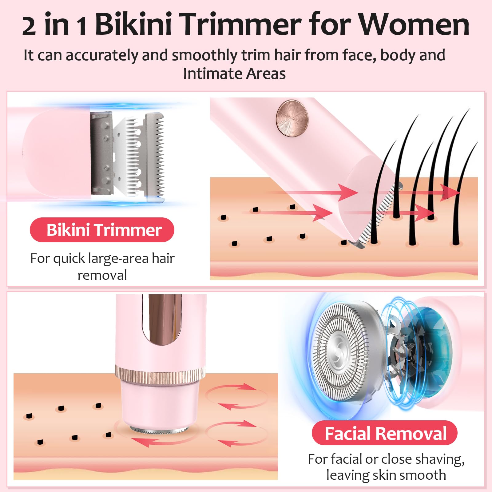 diagfile 2in1 bikini shaver for bikini line and facial use
