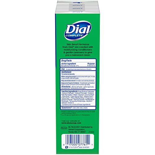 Dial antibacterial bar soap after rinse leaving skin clean, soft, and refreshed.