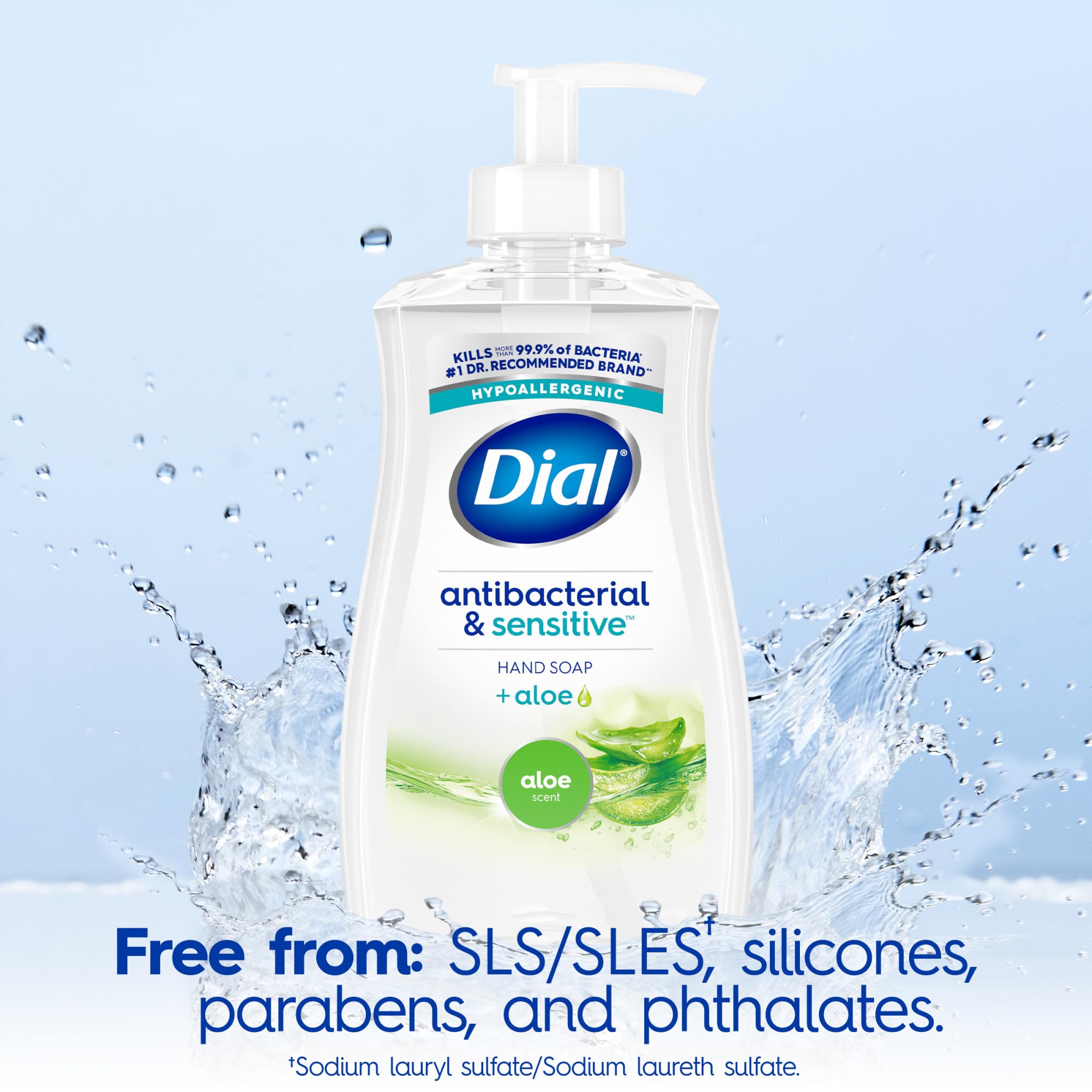 Dial Aloe hand soap at bathroom sink after chores