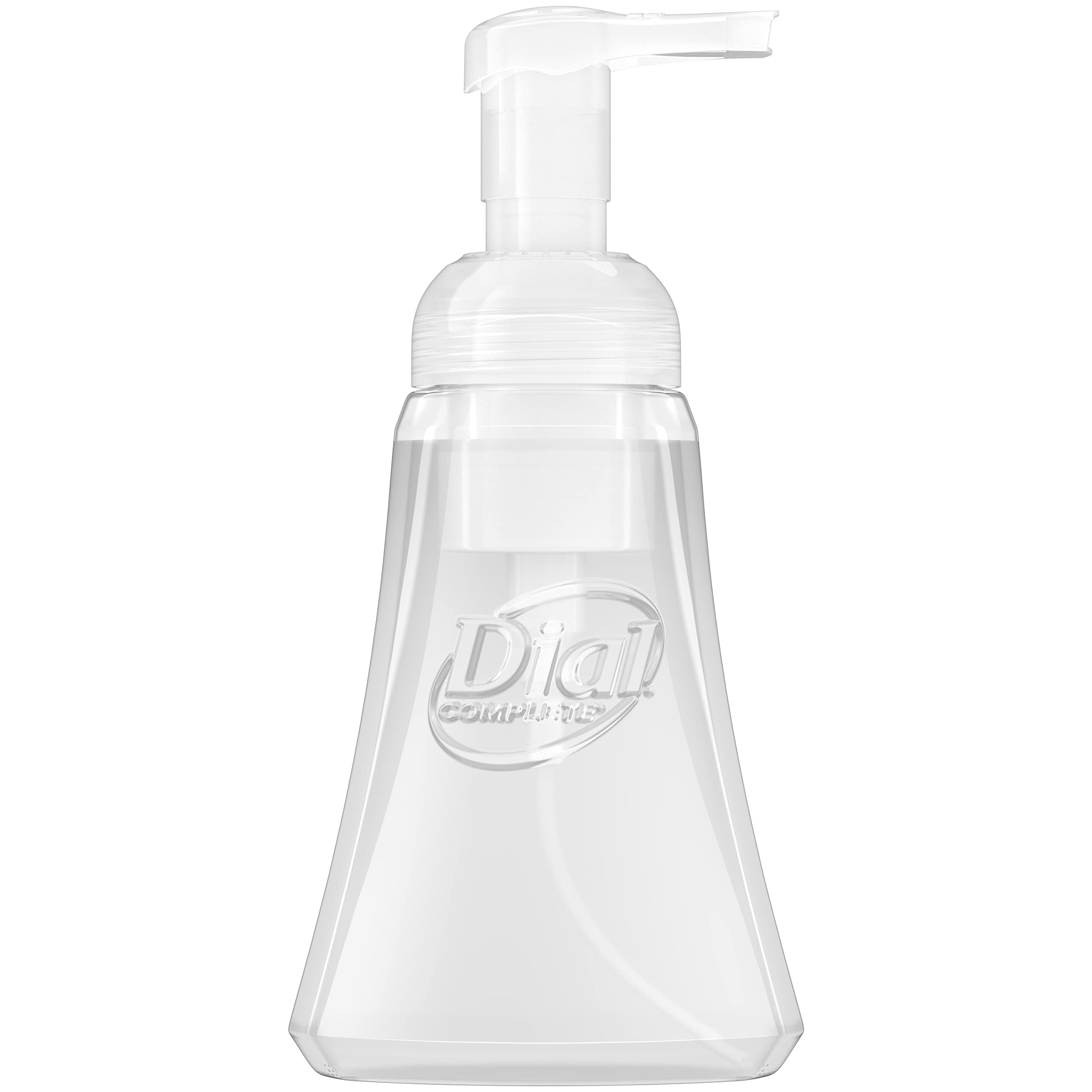 Dial Complete antibacterial 99.99% bacteria graphic on bottle.