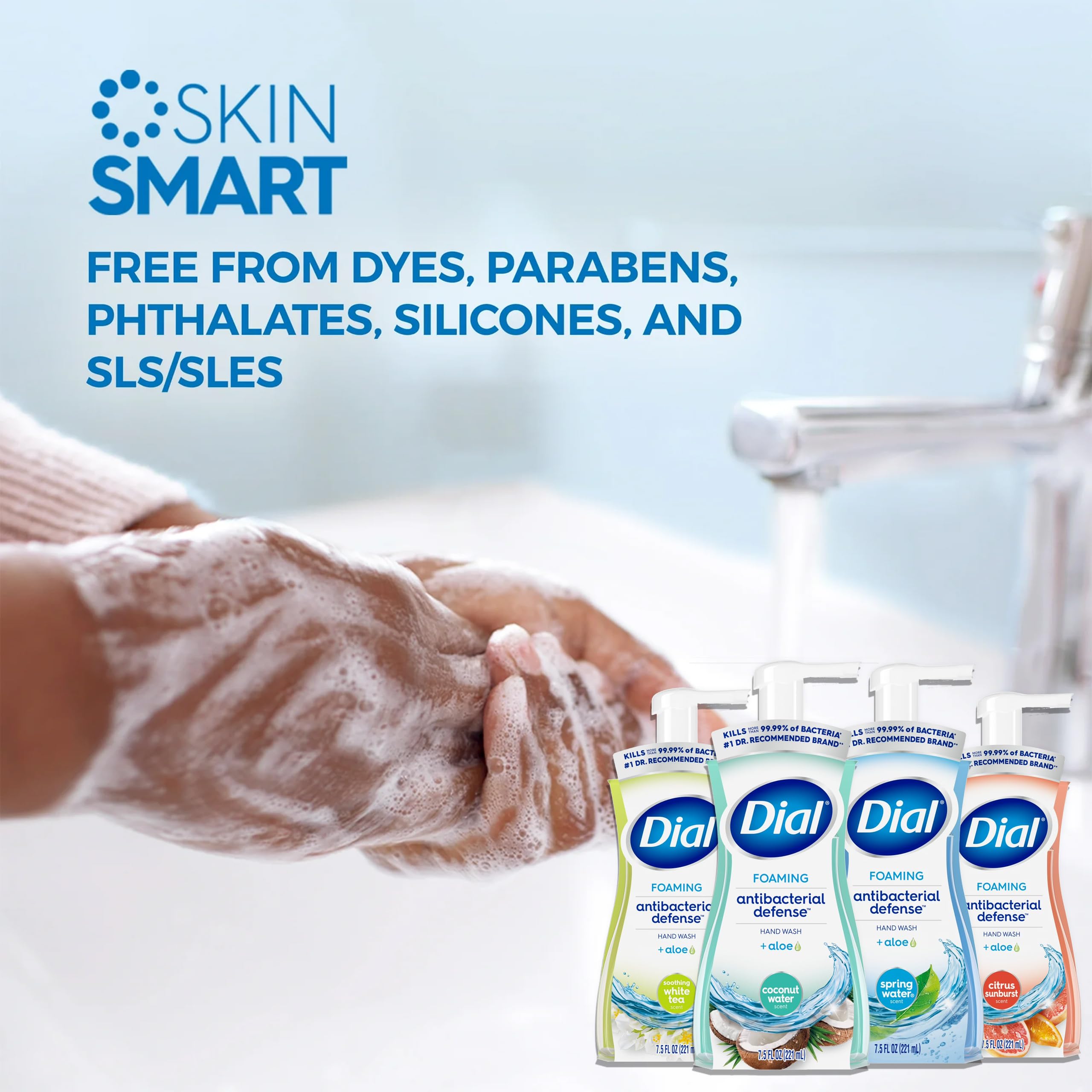 Dial Complete hand wash antibacterial formula shown for everyday hygiene.