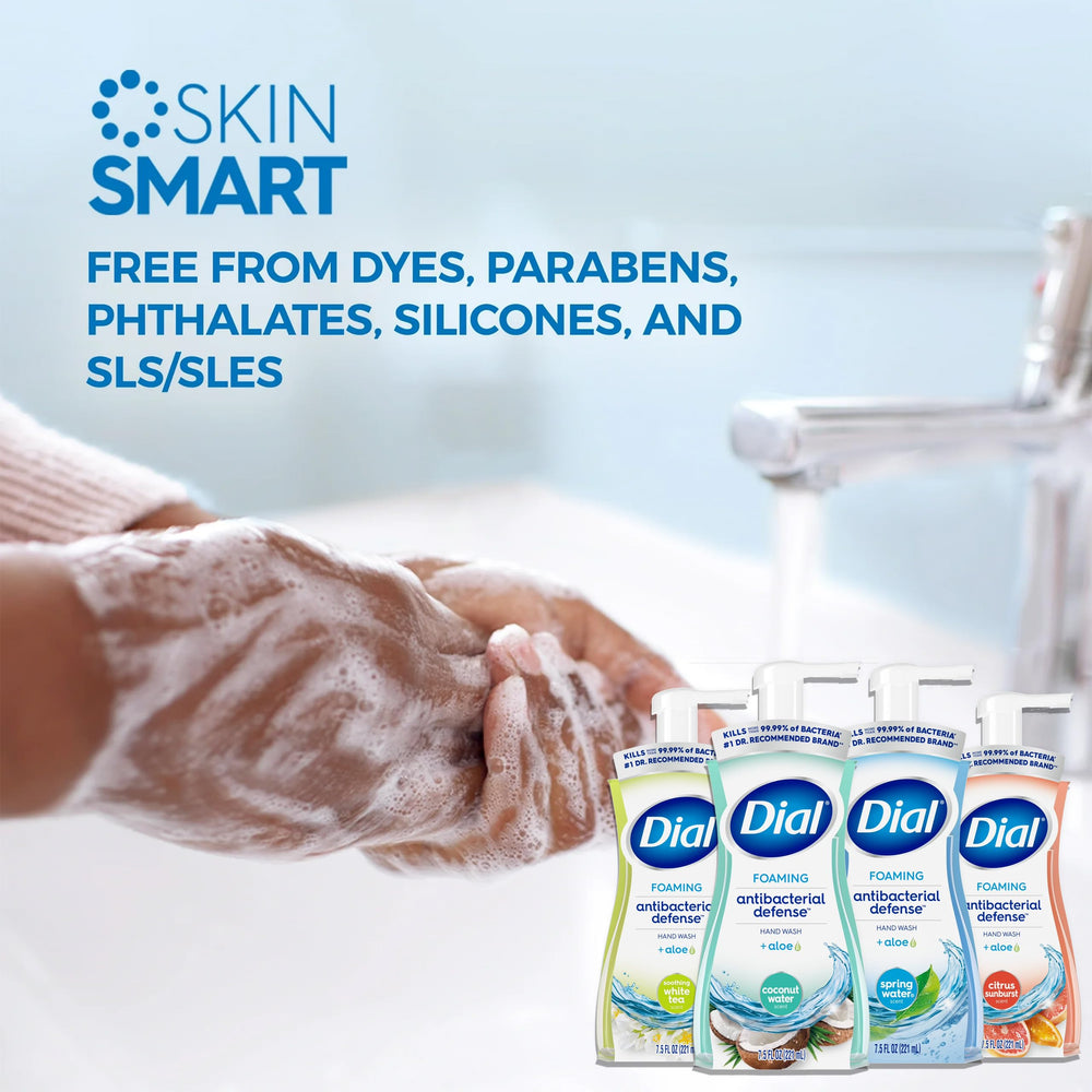 Dial Complete hand wash antibacterial formula shown for everyday hygiene.