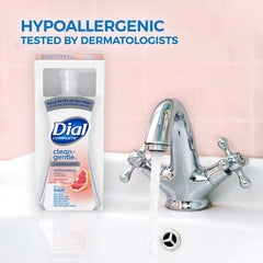 Dial Complete Clean + Gentle hands-foam in use illustrates gentle cleansing.