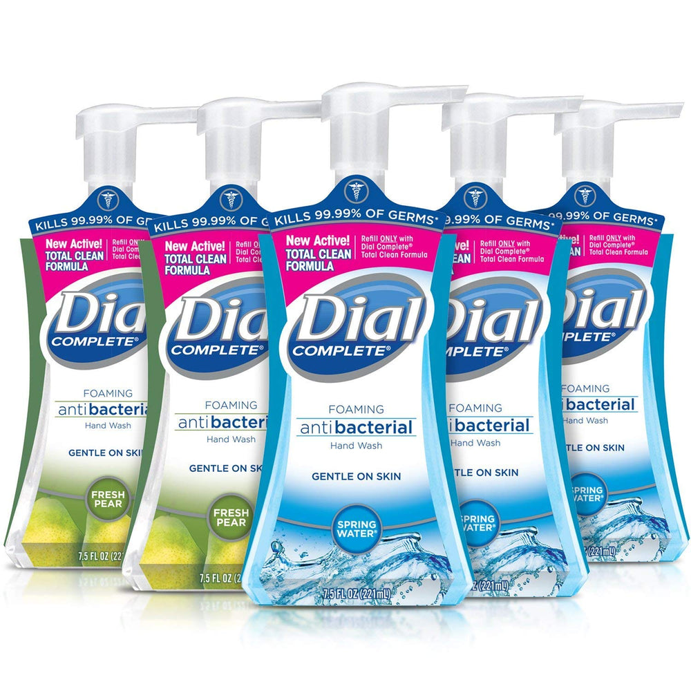 Dial Complete Spring Water foaming hand soap bottle with gentle cleansing foam for daily hands