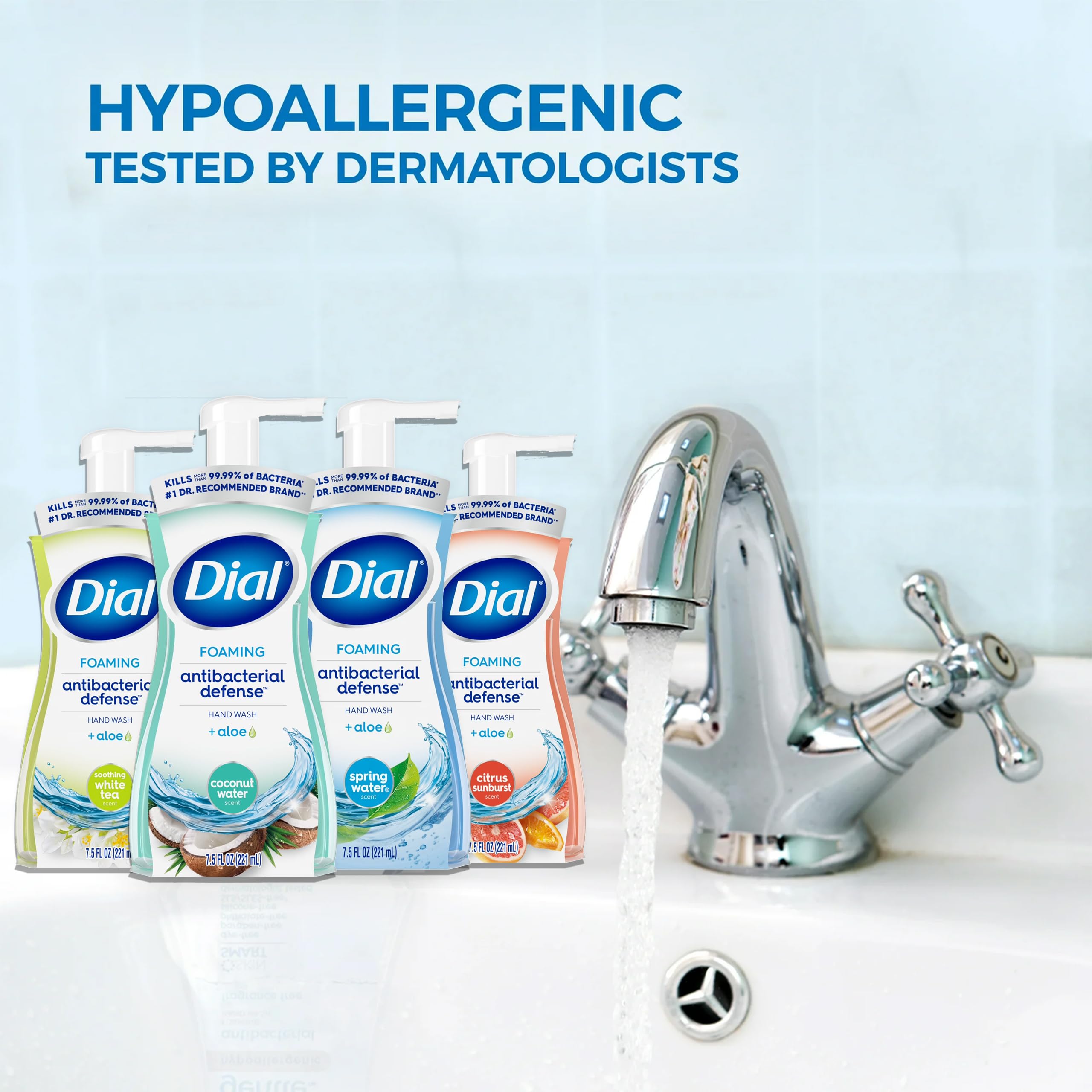 Dial Complete foaming hand wash assorted scents lineup in the set.