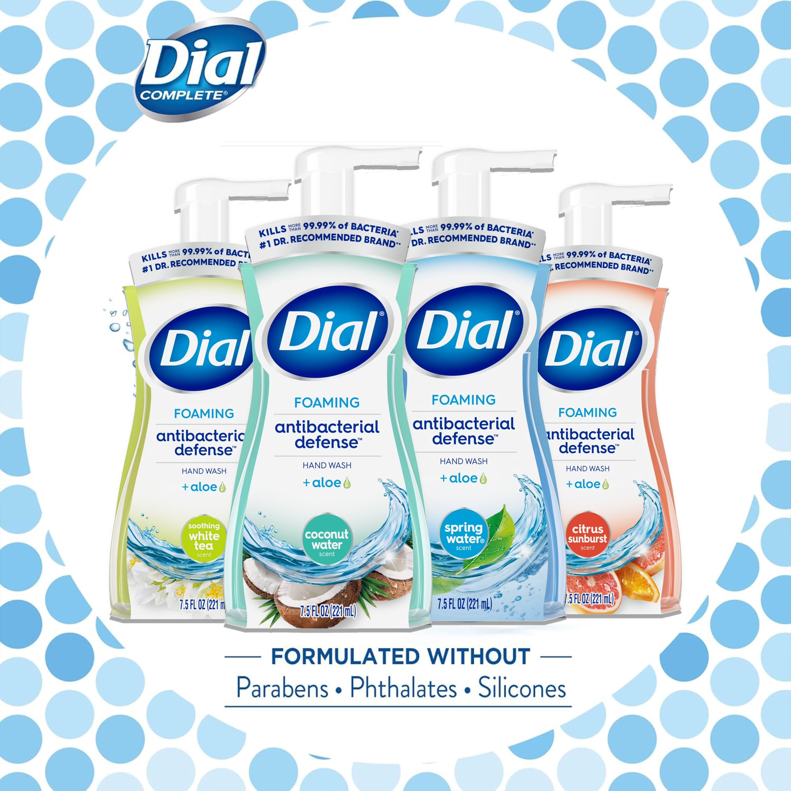 Dial Complete foaming hand wash foam application demonstrates quick lather on hands.