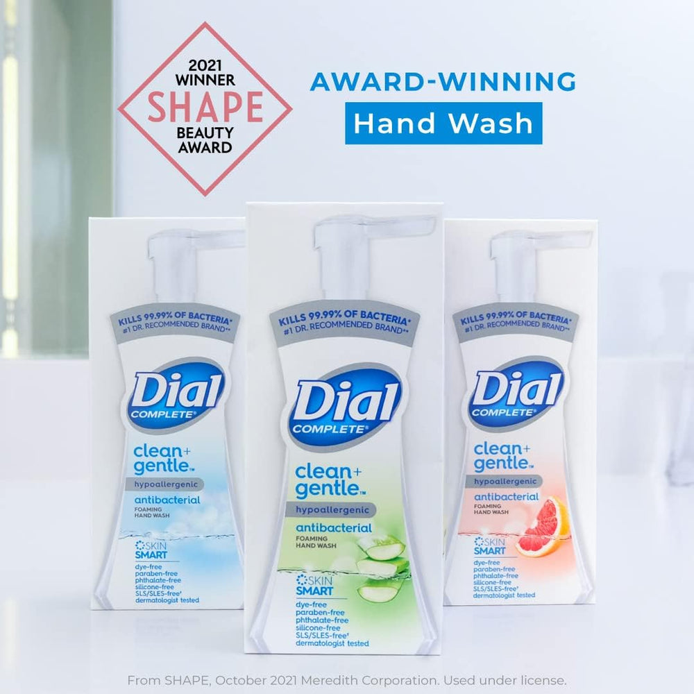 Dial Complete SkinSmart foam close-up texture hinting hydrating cleanse.