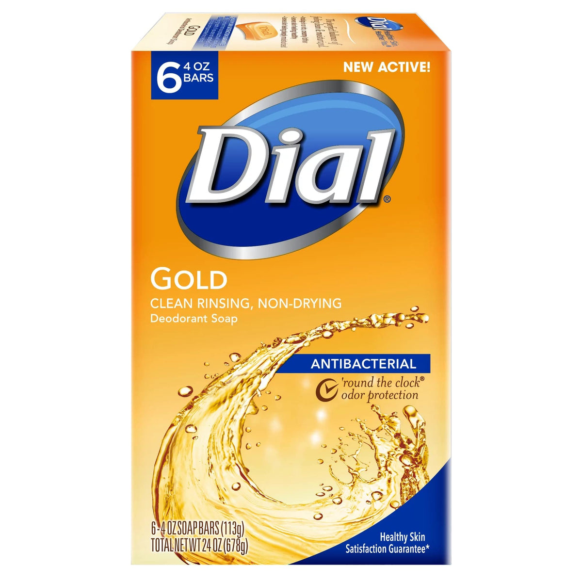 Dial Gold antibacterial soap six-pack wrapped bars for daily freshness and hygiene