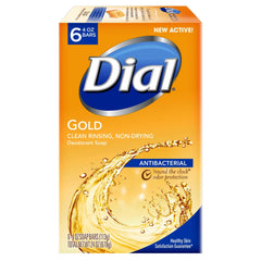Dial Gold antibacterial soap six-pack wrapped bars for daily freshness and hygiene