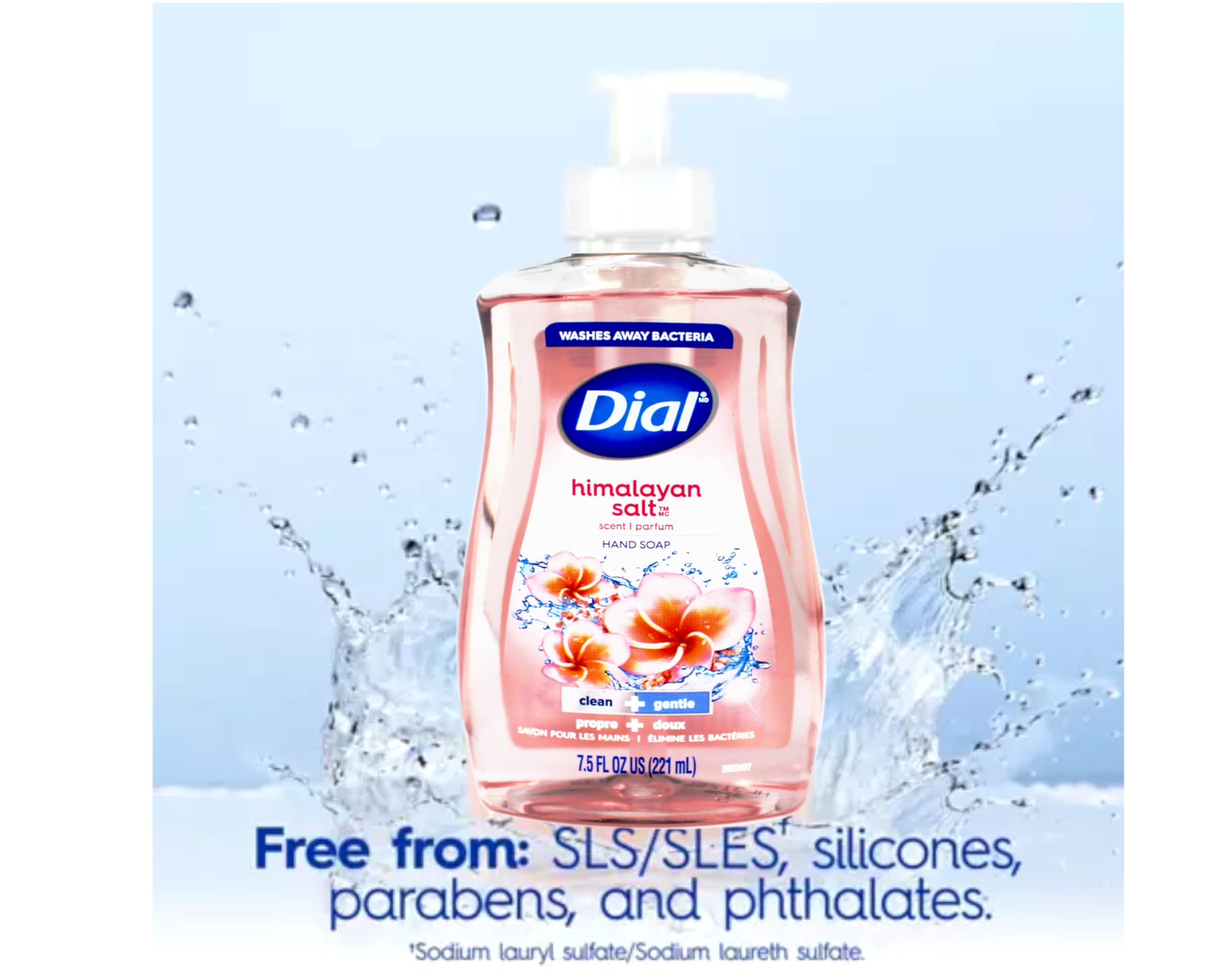 Dial Himalayan Pink Salt Water Lily hand soap six-pack packaging on display